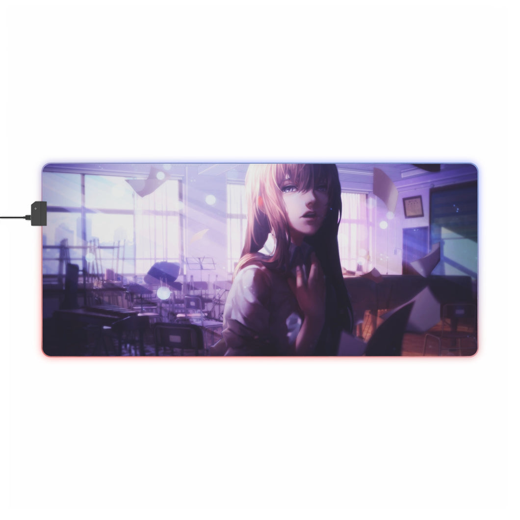 Tapis de souris LED RVB Makise Kurisu (tapis de bureau)