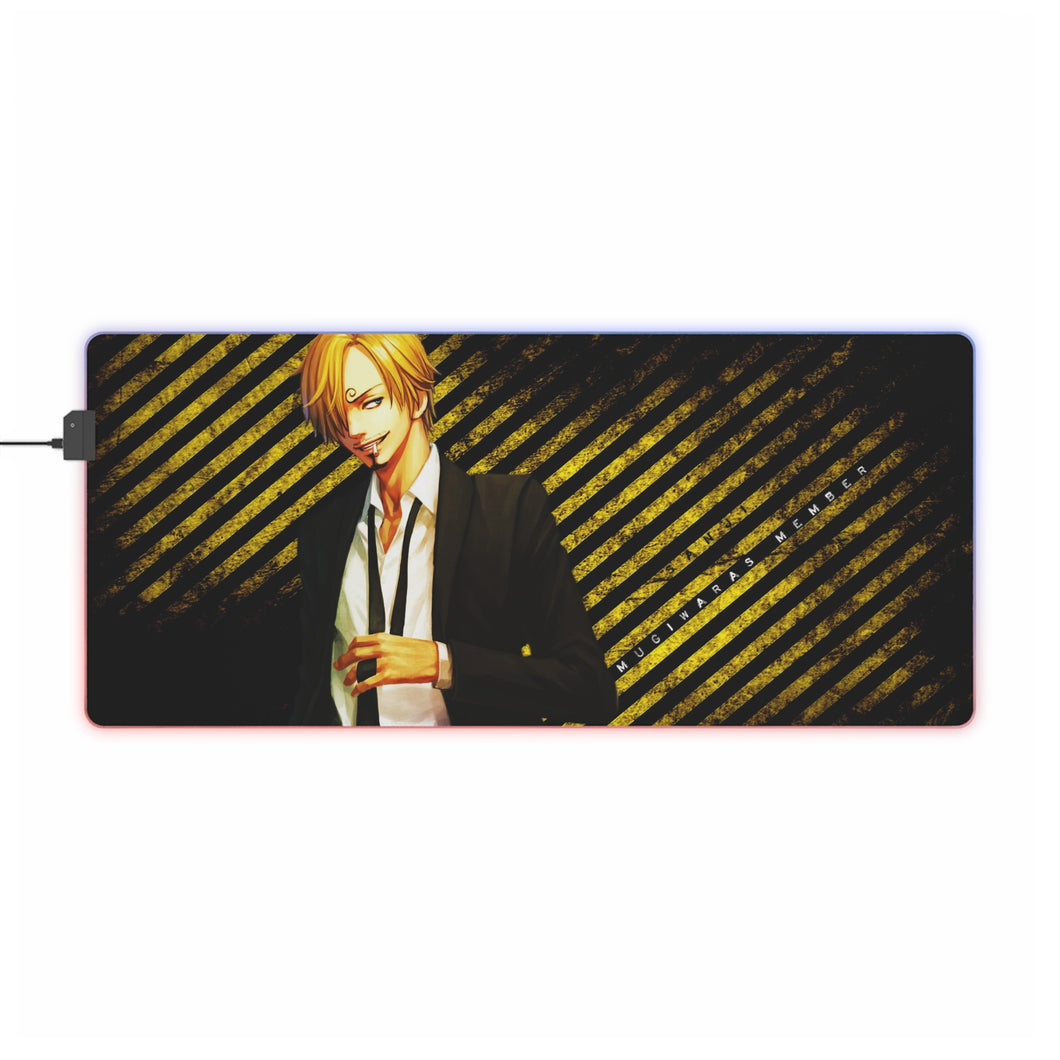 Tapis de souris LED RGB One Piece Sanji (tapis de bureau)