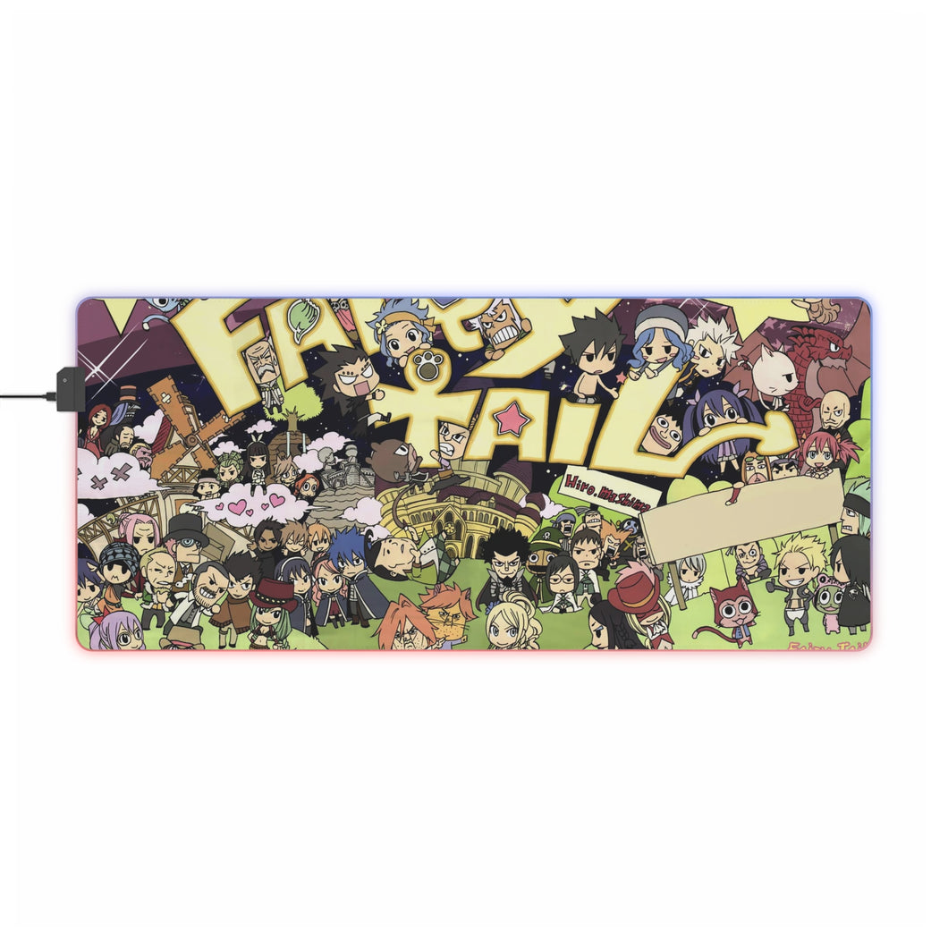 Tapis de souris LED RGB Fairy Tail Natsu Dragneel, Erza Scarlet, Gray Fullbuster, Lucy Heartfilia, Happy (tapis de bureau)