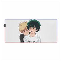 Cargar imagen en el visor de la galería, Alfombrilla de ratón RGB LED (alfombrilla de escritorio) de My Hero Academia Izuku Midoriya y Katsuki Bakugou
