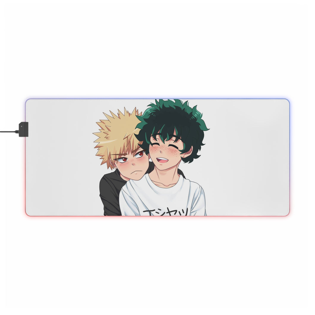 Alfombrilla de ratón RGB LED (alfombrilla de escritorio) de My Hero Academia Izuku Midoriya y Katsuki Bakugou