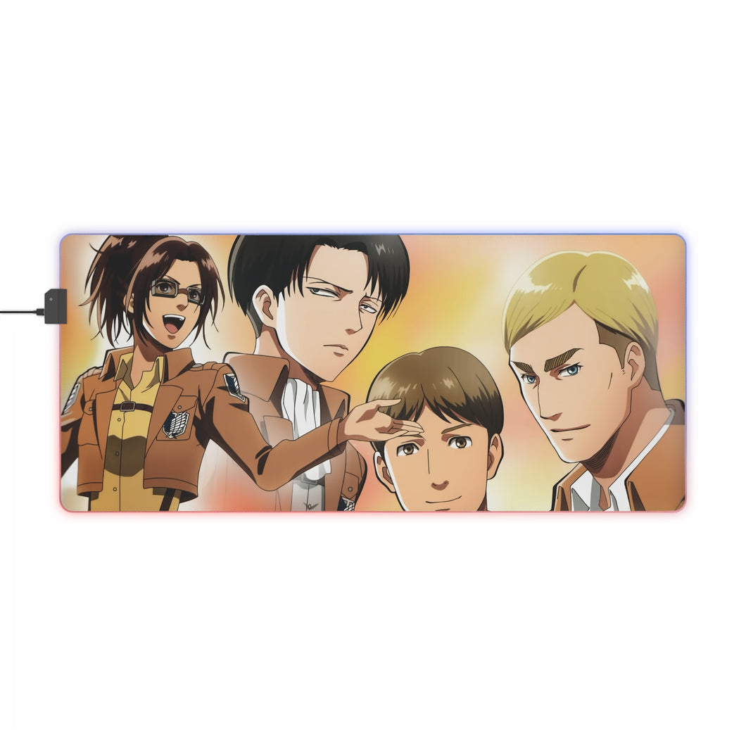 Tapis de souris LED RVB Anime Attack On Titan (tapis de bureau)