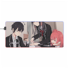 Charger l&#39;image dans la galerie, My Teen Romantic Comedy SNAFU Hachiman Hikigaya, Yukino Yukinoshita, Yui Yuigahama RGB LED Tapis de souris (Tapis de bureau)
