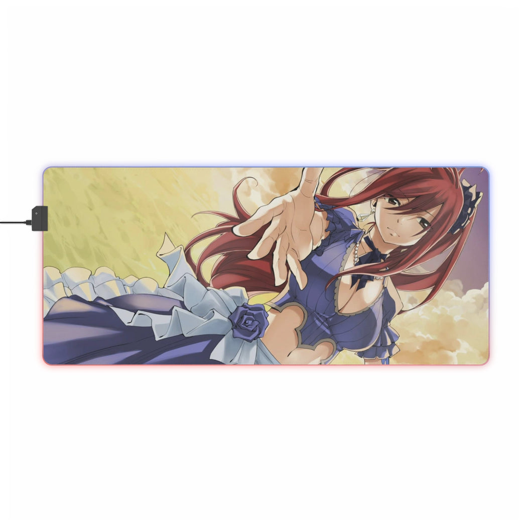 Tapis de souris LED RGB Fairy Tail Erza Scarlet (tapis de bureau)