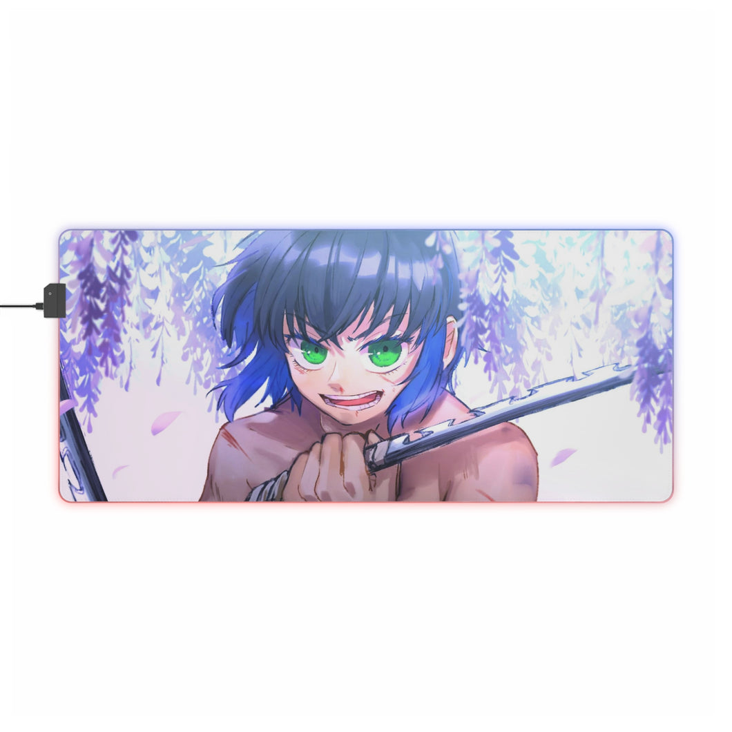 Tapis de souris LED RVB Inosuke Hashibira (tapis de bureau)