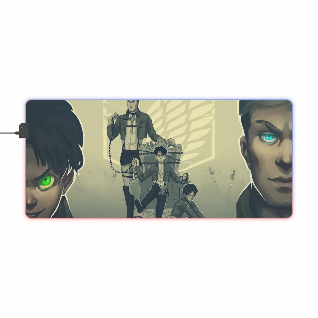 Tapis de souris LED RVB Anime Attack On Titan (tapis de bureau)