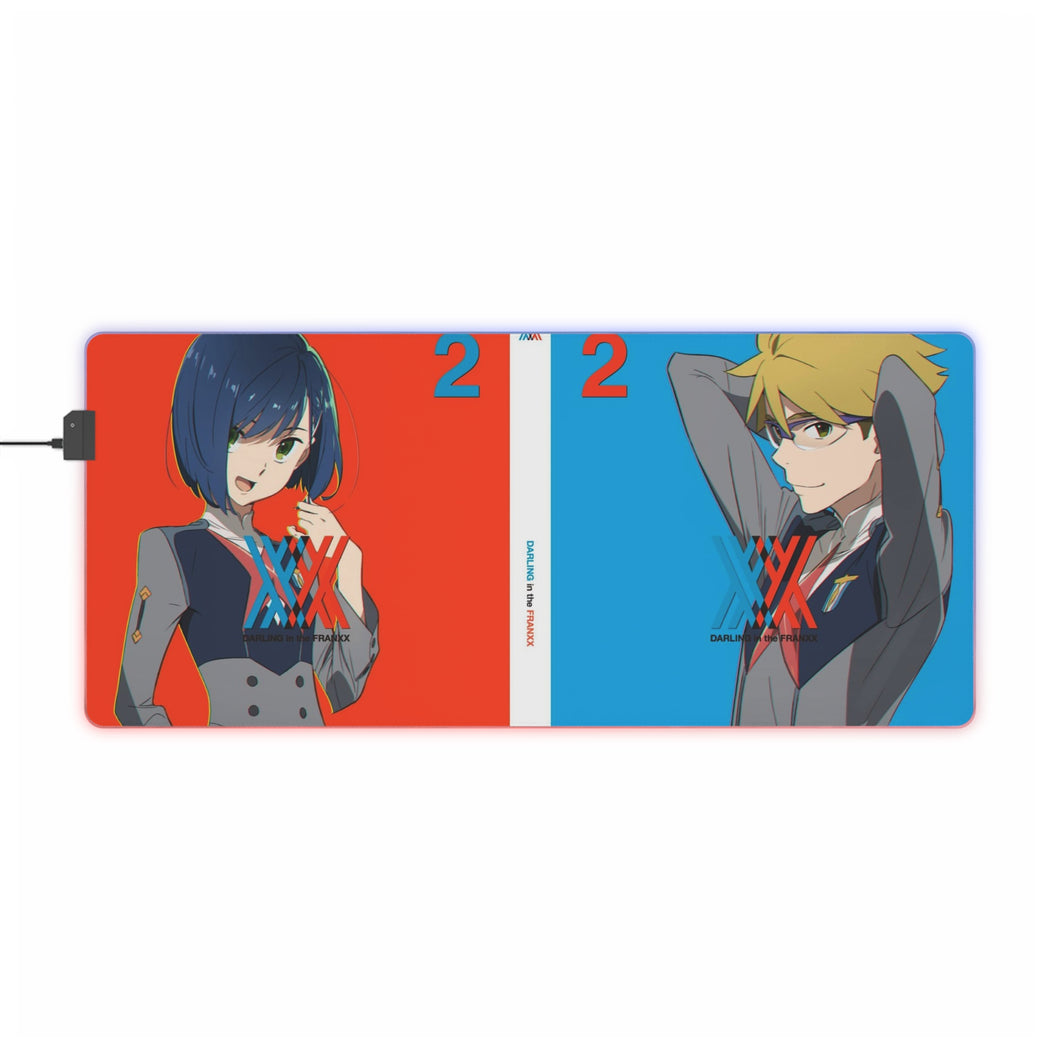 Tapis de souris LED RVB Darling In The FranXX (tapis de bureau)