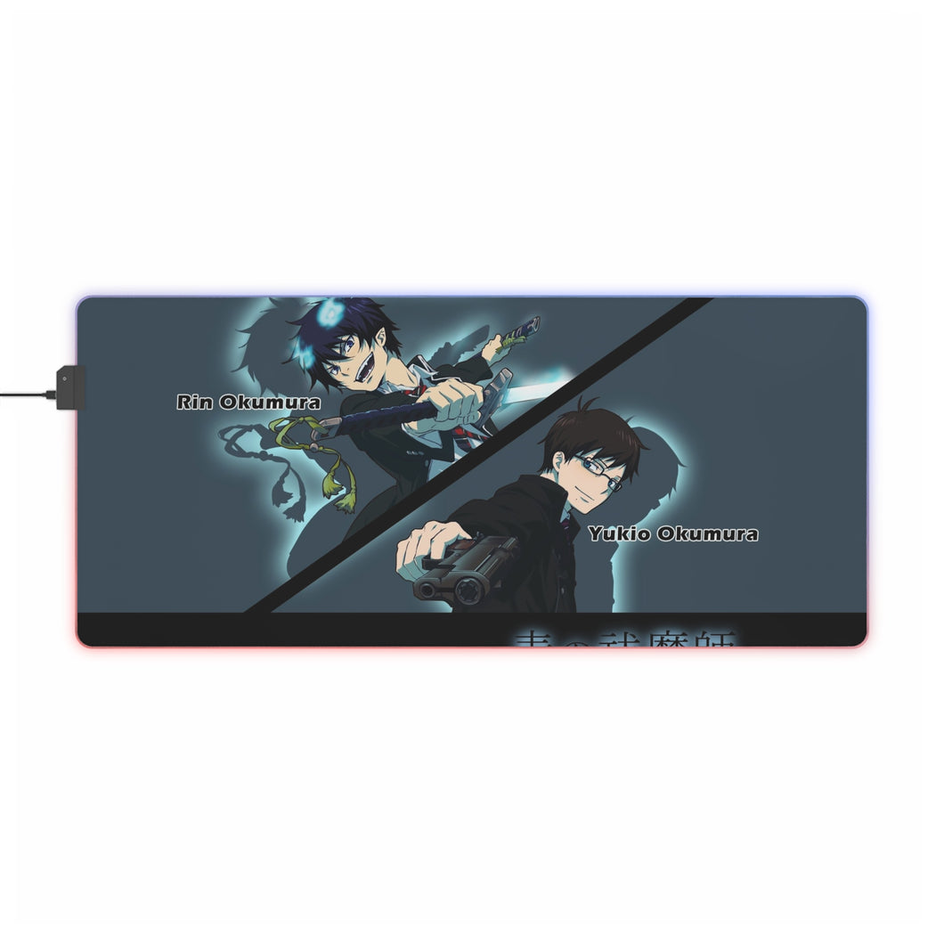 Rin and Yukio Okumura RGB LED Mouse Pad (Desk Mat)