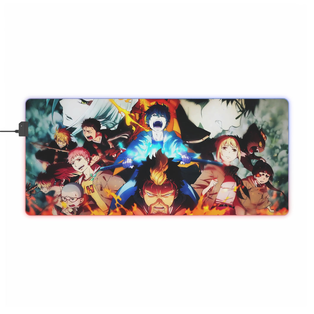 Blue Exorcist Rin Okumura, Yukio Okumura, Kuro, Shura Kirigakure, Shiemi Moriyama RGB LED Mouse Pad (Desk Mat)