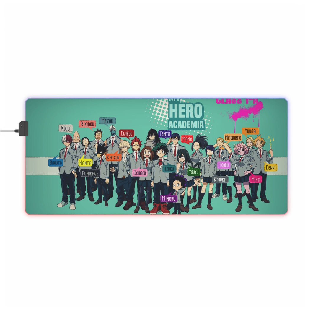 My Hero Academia Izuku Midoriya, Katsuki Bakugou, Shouta Aizawa, Tsuyu Asui RGB LED Mouse Pad (Desk Mat)