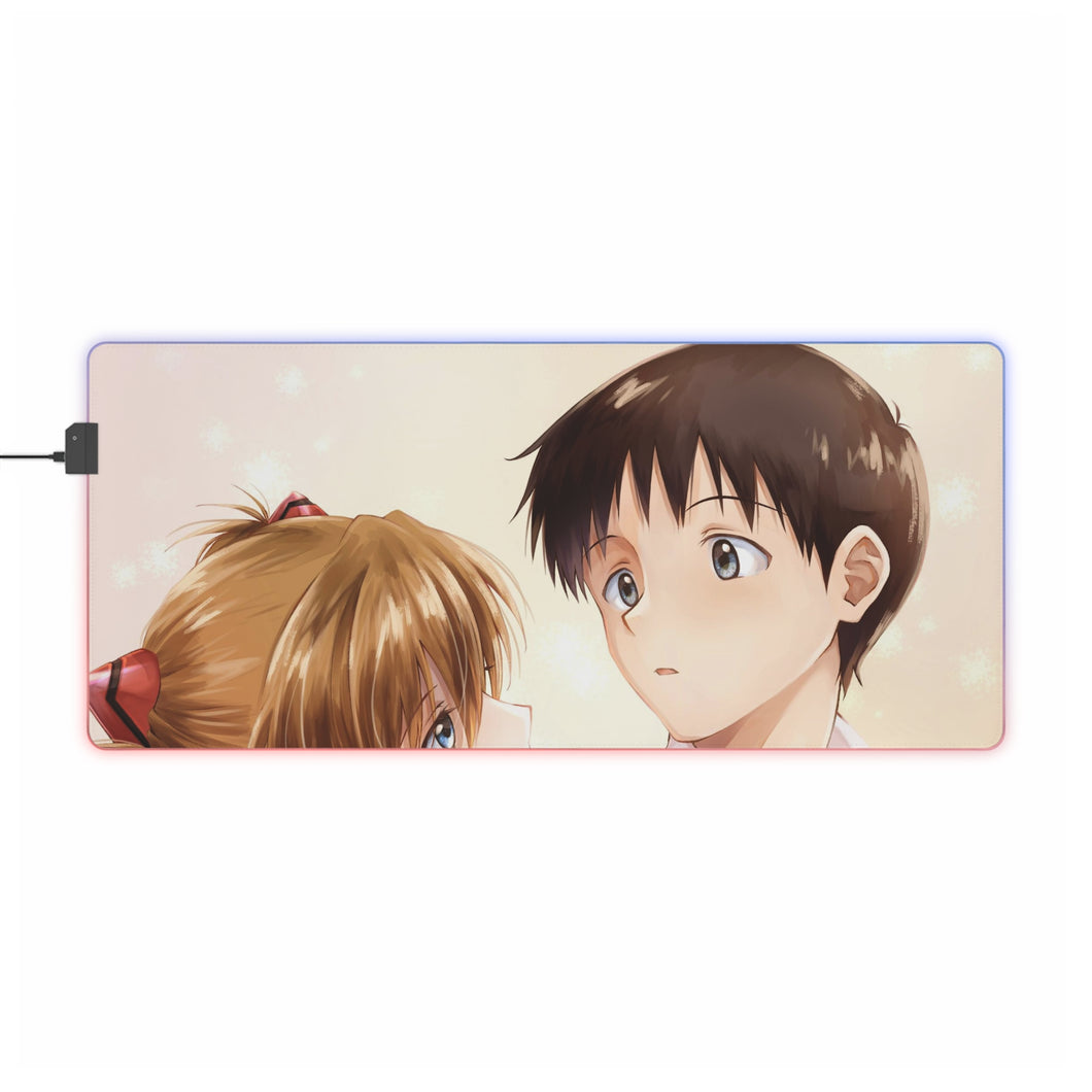 Tapis de souris LED RGB Neon Genesis Evangelion Shinji Ikari (tapis de bureau)