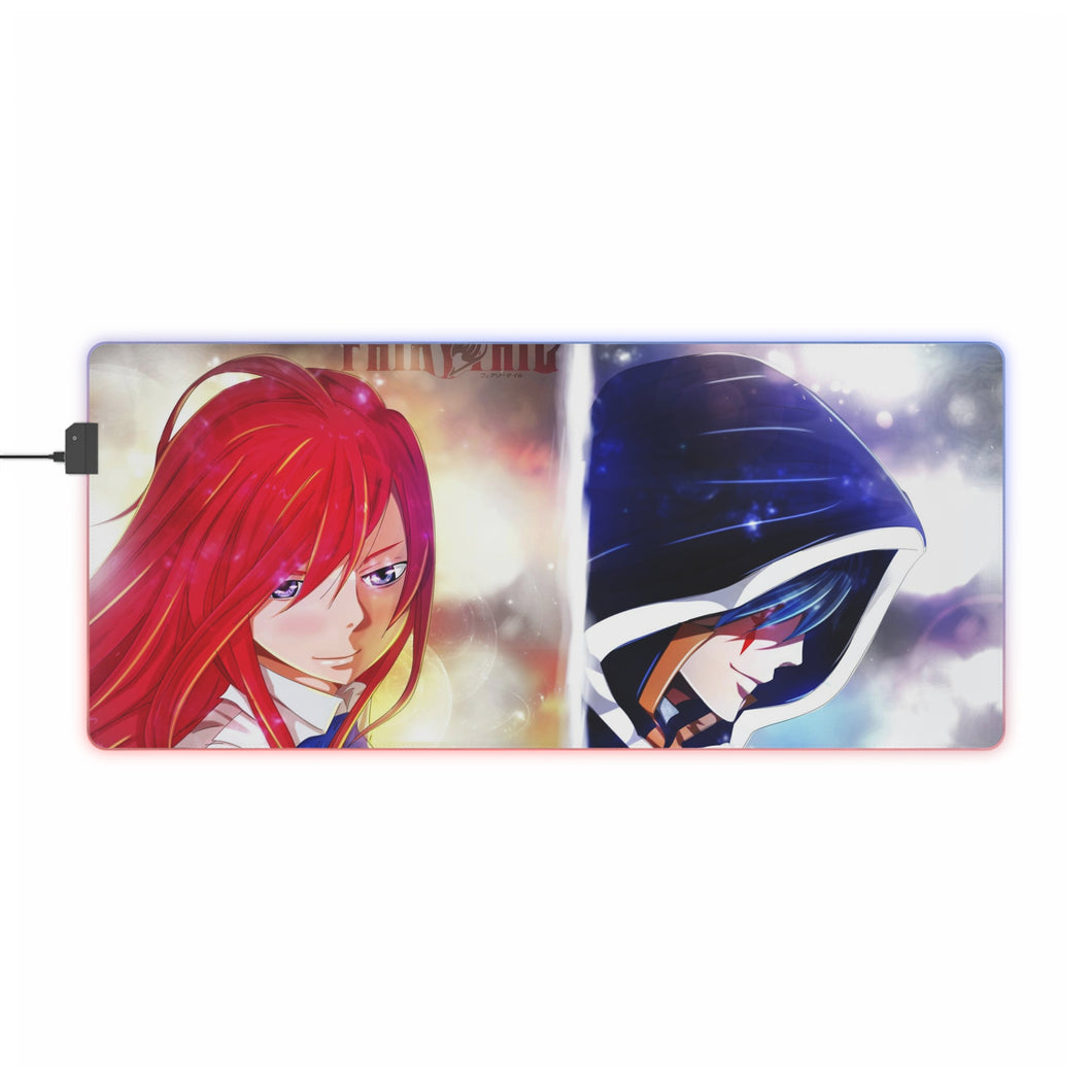 Tapis de souris LED RGB Fairy Tail Erza Scarlet, Jellal Fernandes (tapis de bureau)