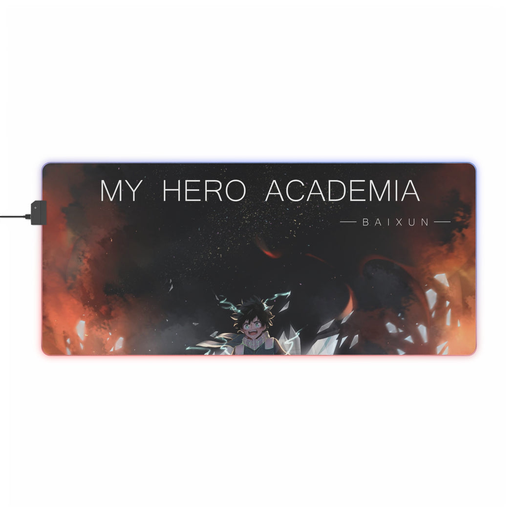 Tapis de souris LED RVB My Hero Academia Izuku Midoriya (tapis de bureau)