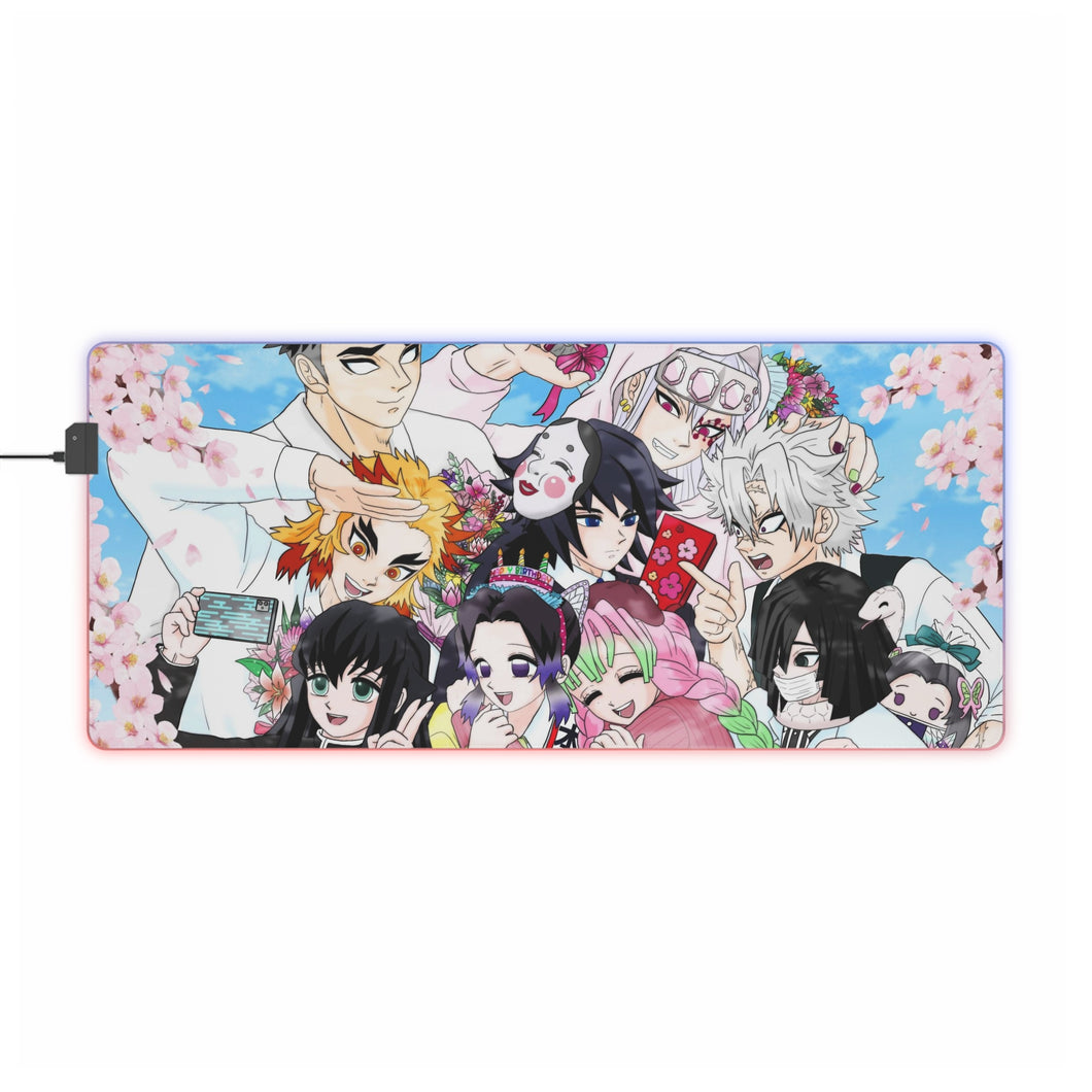 Tapis de souris LED RGB Demon Slayer : Kimetsu No Yaiba (tapis de bureau)