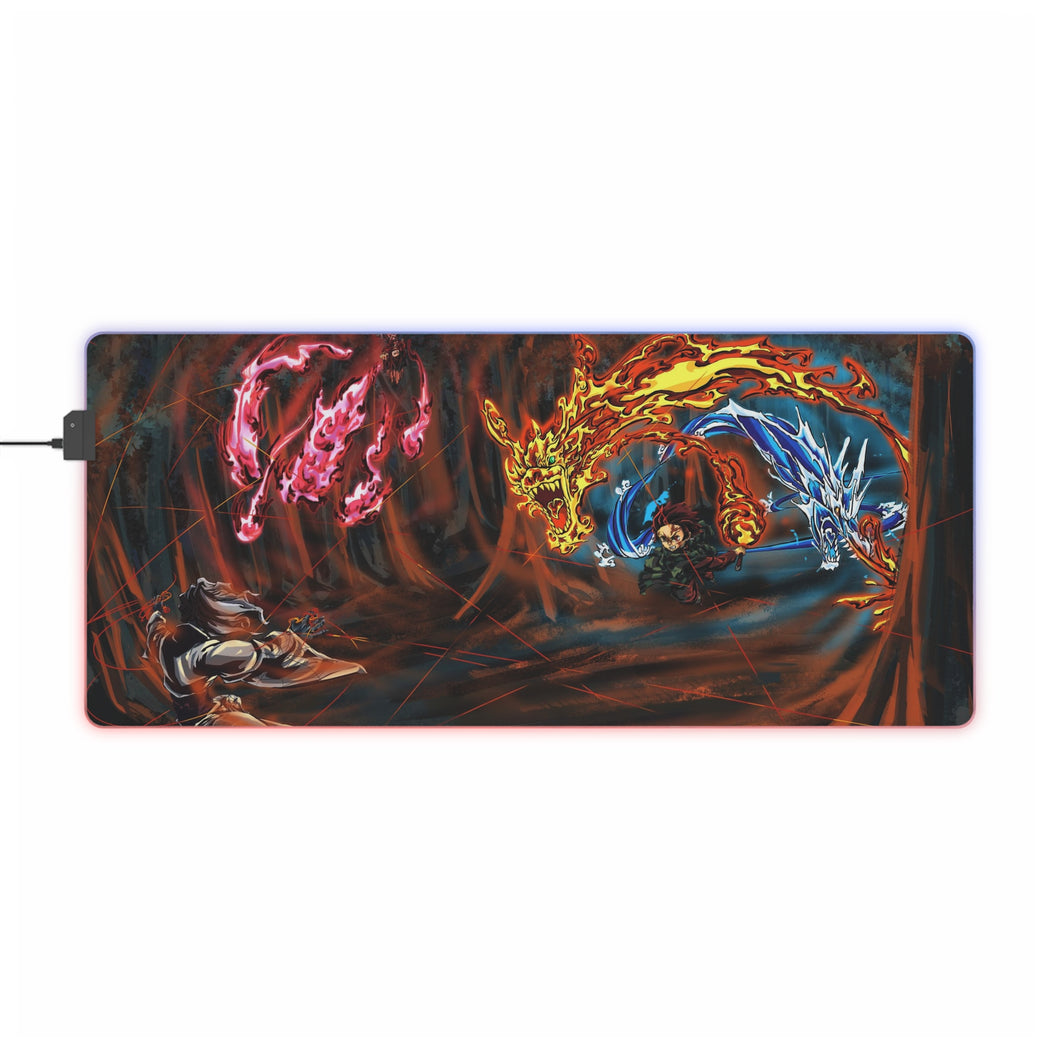 Tapis de souris LED RGB Demon Slayer : Kimetsu No Yaiba (tapis de bureau)