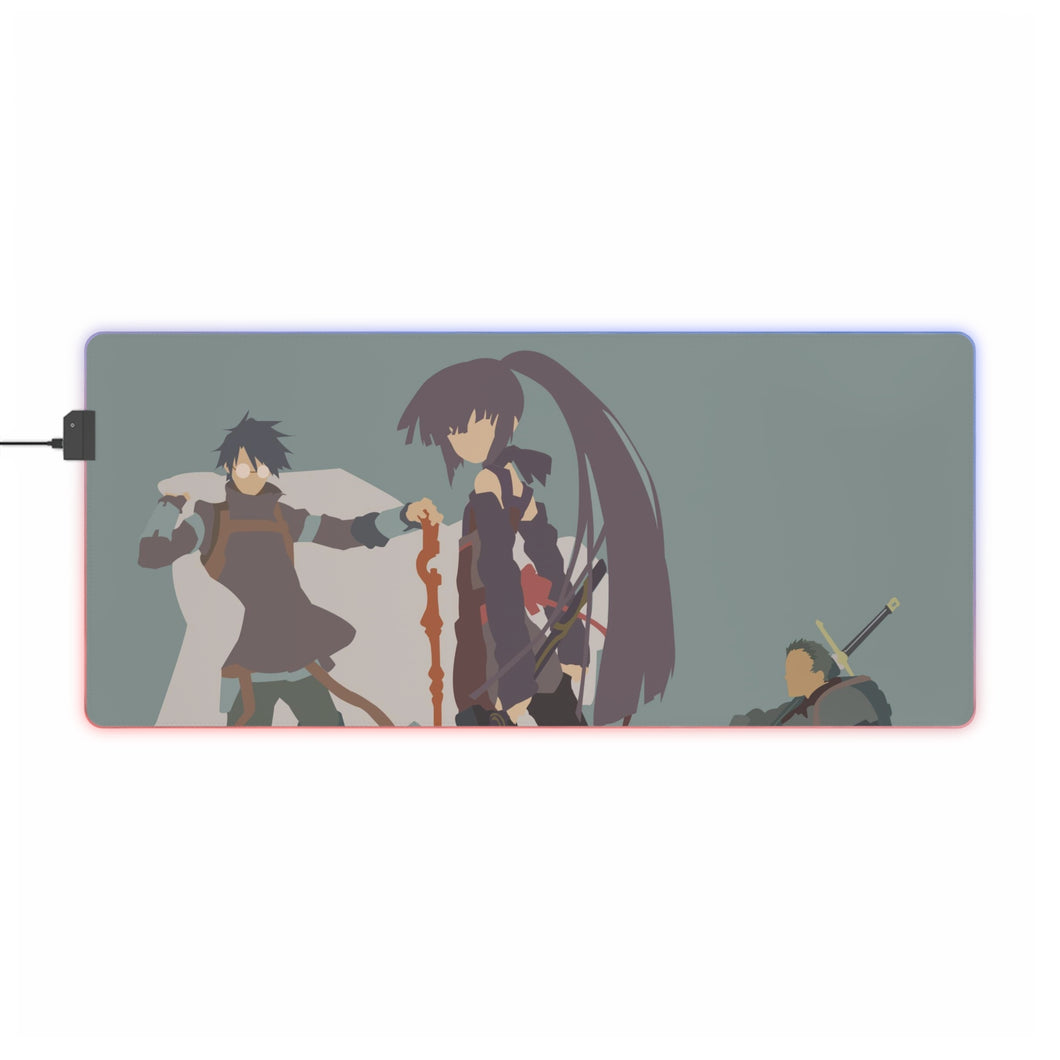 Tapis de souris LED RVB Log Horizon Shiroe, Akatsuki, Naotsugu (tapis de bureau)