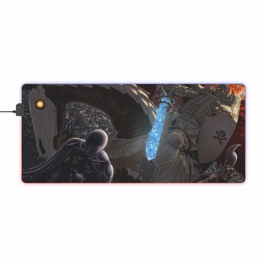 Tapis de souris LED RGB Anime Berserk (tapis de bureau)