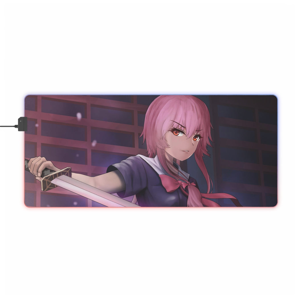 Tapis de souris LED RVB Mirai Nikki Yuno Gasai (tapis de bureau)