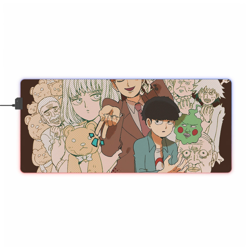 Mob Psycho 100 Arataka Reigen, Shigeo Kageyama, Ekubo RGB LED Mouse Pad (Desk Mat)