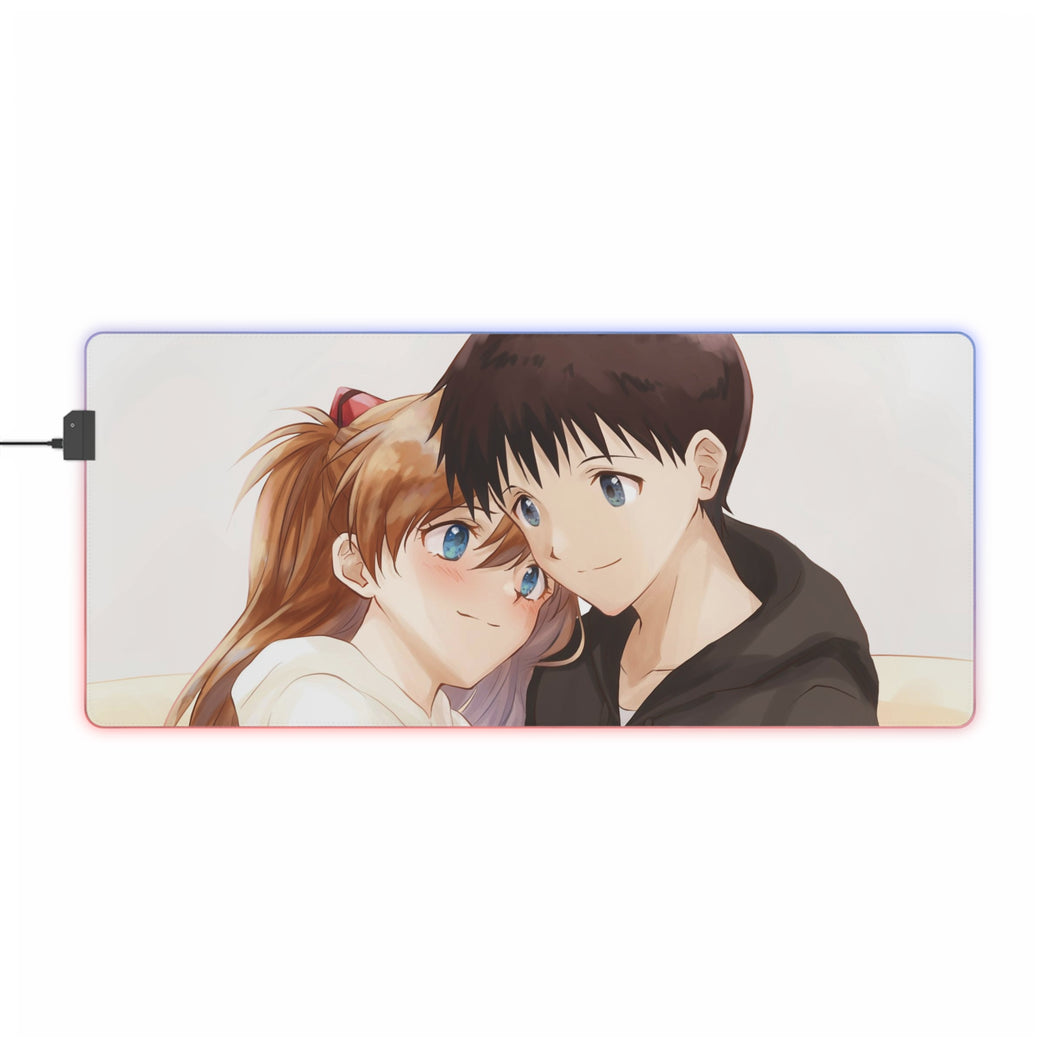 Tapis de souris LED RGB Neon Genesis Evangelion Shinji Ikari (tapis de bureau)