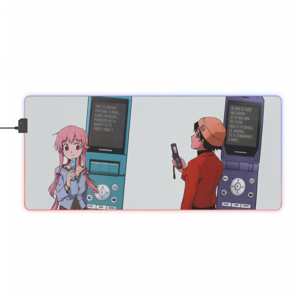 Mirai Nikki Yuno Gasai, Yukiteru Amano RGB LED Mouse Pad (Desk Mat)