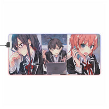 Charger l&#39;image dans la galerie, My Teen Romantic Comedy SNAFU Hachiman Hikigaya, Yukino Yukinoshita, Yui Yuigahama RGB LED Tapis de souris (Tapis de bureau)
