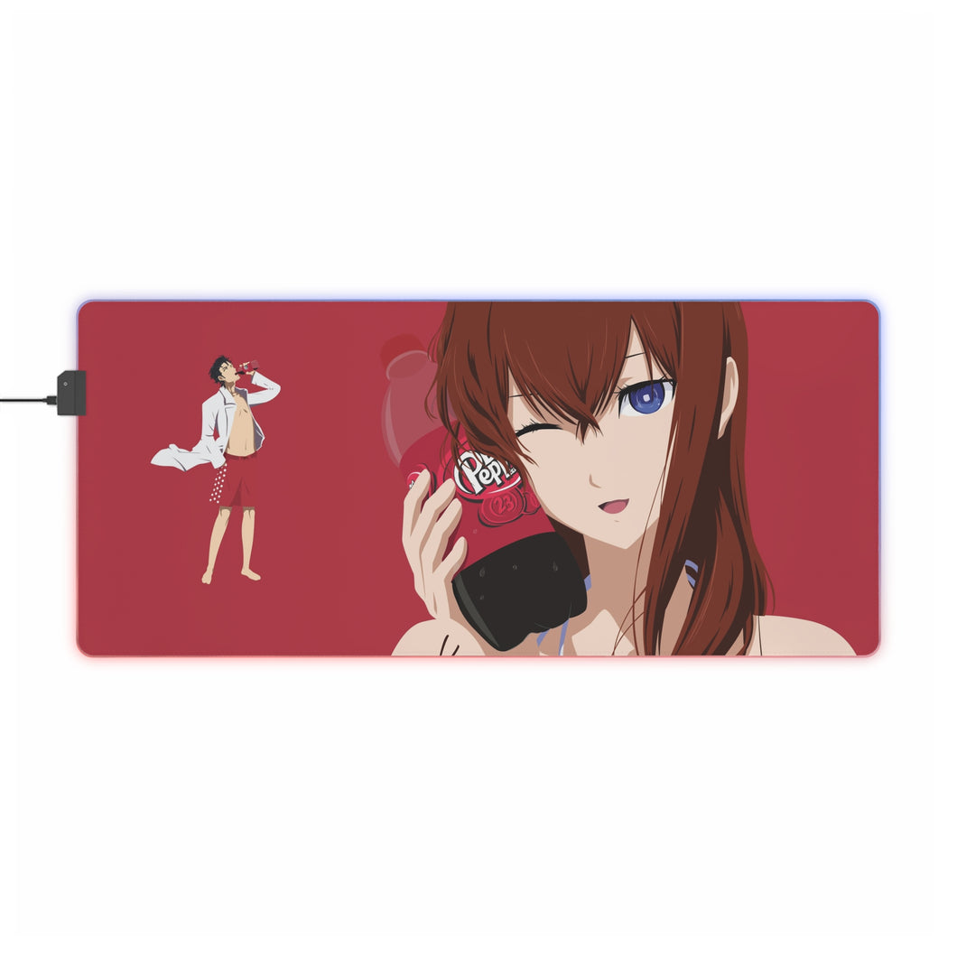 Steins;Gate Kurisu Makise Tapis de souris LED RVB (tapis de bureau)