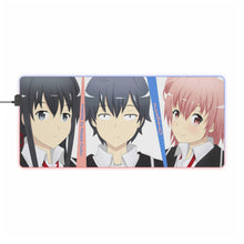 Charger l&#39;image dans la galerie, My Teen Romantic Comedy SNAFU Hachiman Hikigaya, Yukino Yukinoshita, Yui Yuigahama RGB LED Tapis de souris (Tapis de bureau)
