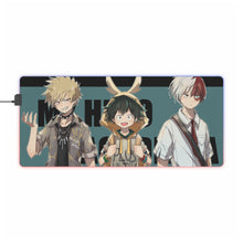 Cargar imagen en el visor de la galería, Alfombrilla de ratón RGB LED (alfombrilla de escritorio) de My Hero Academia Izuku Midoriya y Katsuki Bakugou
