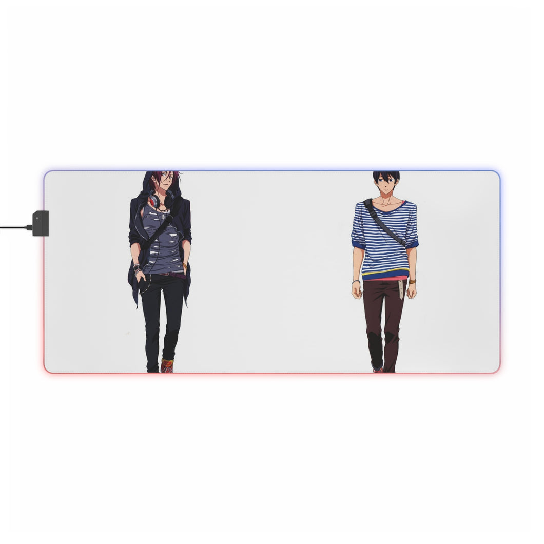 Gratuit ! Tapis de souris LED RVB Rin Matsuoka, Haruka Nanase (tapis de bureau)