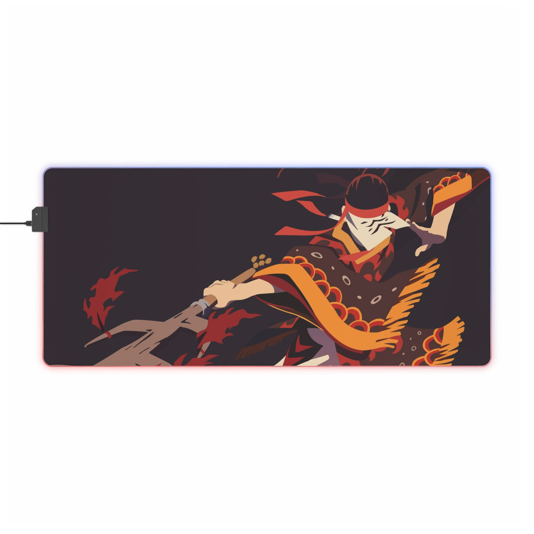 Tapis de souris LED RGB Kagura Dance de Demon Slayer : Kimetsu no Yaiba (tapis de bureau)