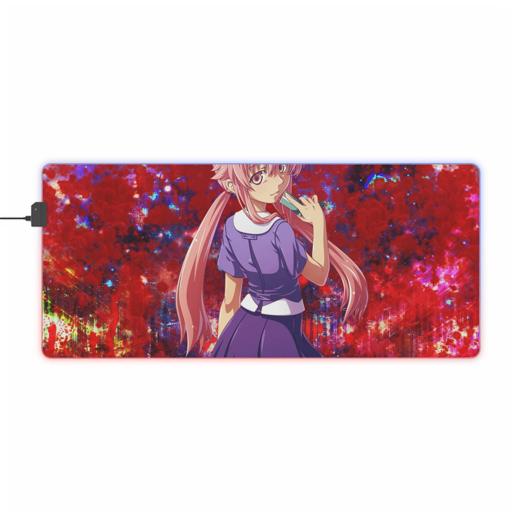 Tapis de souris LED RVB Mirai Nikki Yuno Gasai (tapis de bureau)