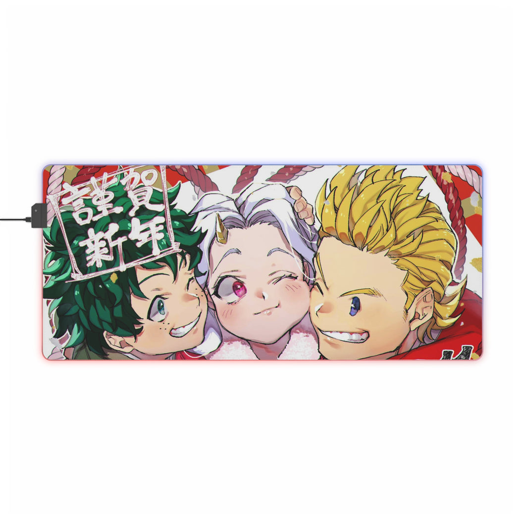 Tapis de souris LED RVB My Hero Academia Izuku Midoriya (tapis de bureau)