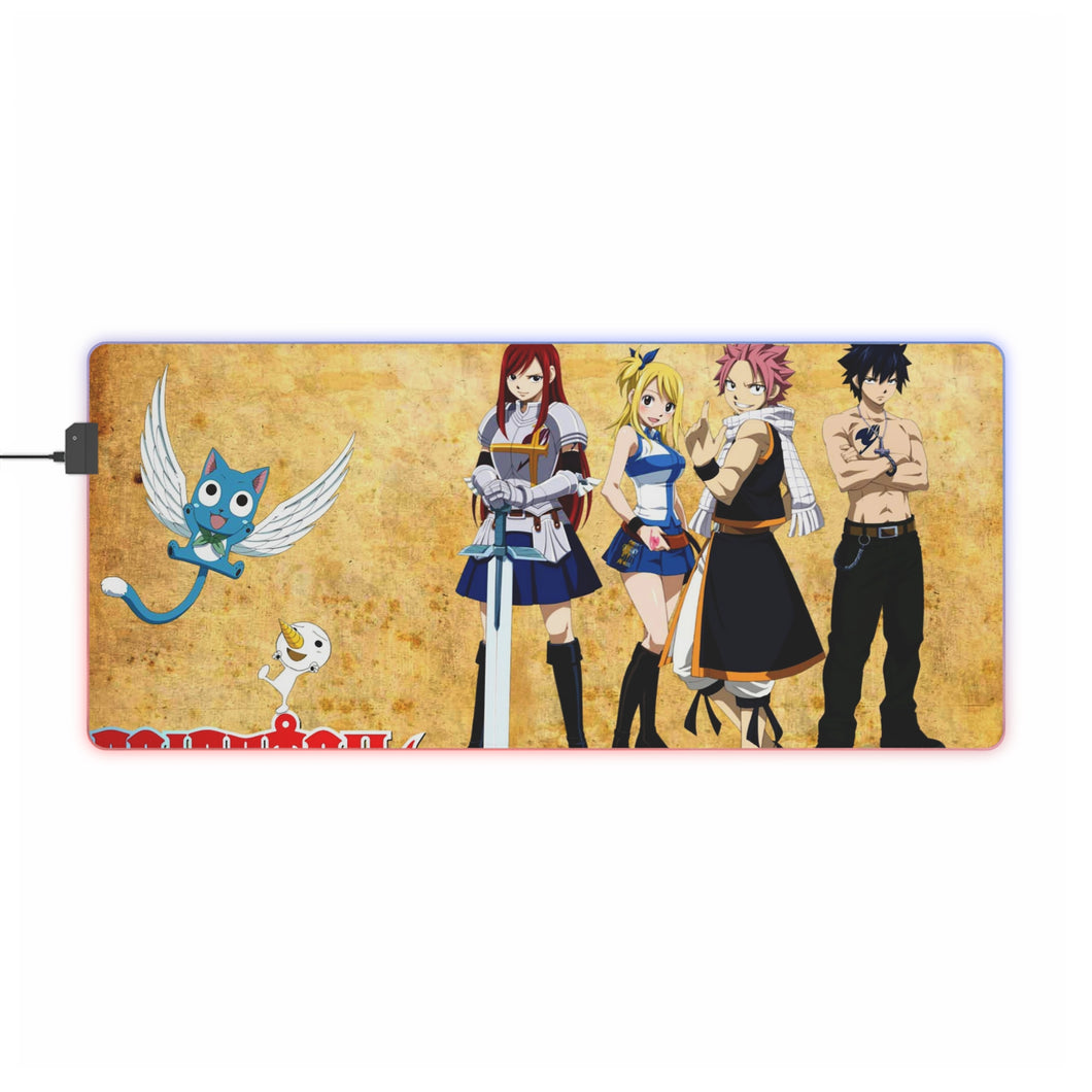 Tapis de souris LED RGB Anime Fairy Tail (tapis de bureau)