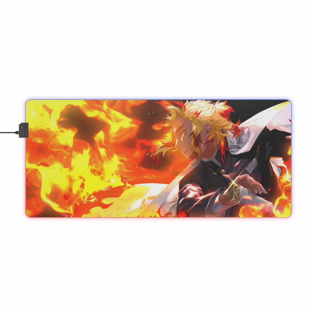 Tapis de souris LED RVB Kyokuro Rengoku (tapis de bureau)