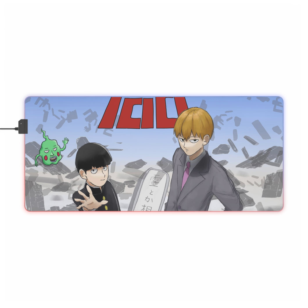 Mob Psycho 100 Arataka Reigen, Shigeo Kageyama RGB LED Mouse Pad (Desk Mat)