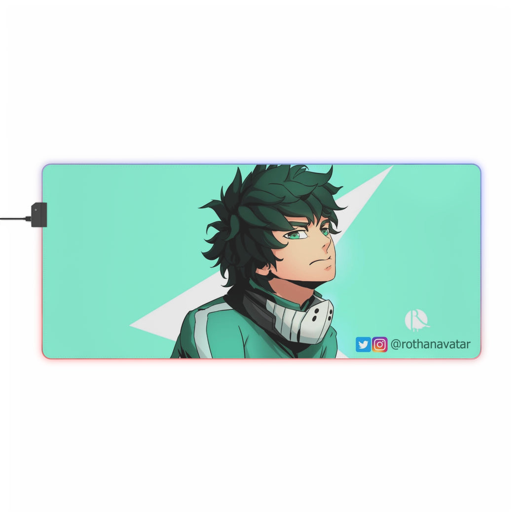 Alfombrilla de ratón RGB LED Izuku Midoriya de My Hero Academia (alfombrilla de escritorio)