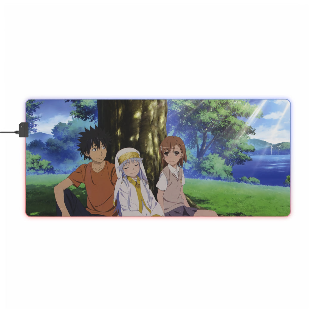 A Certain Magical Index Kamijou Touma, Index Librorum Prohibitorum, Mikoto Misaka RGB LED Mouse Pad (Desk Mat)