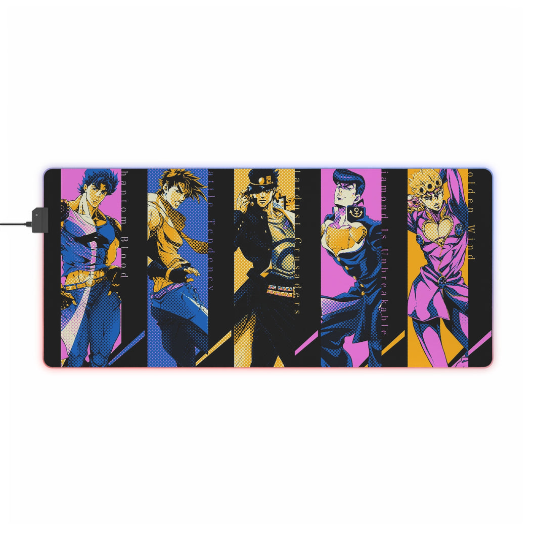 Giorno Giovanna Joseph Joestar Jotaro Kujo Josuke Higashikata and Jonathan Joestar RGB LED Mouse Pad (Desk Mat)