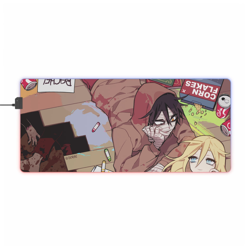 Tapis de souris LED RVB Angels Of Death Rachel Gardner (tapis de bureau)