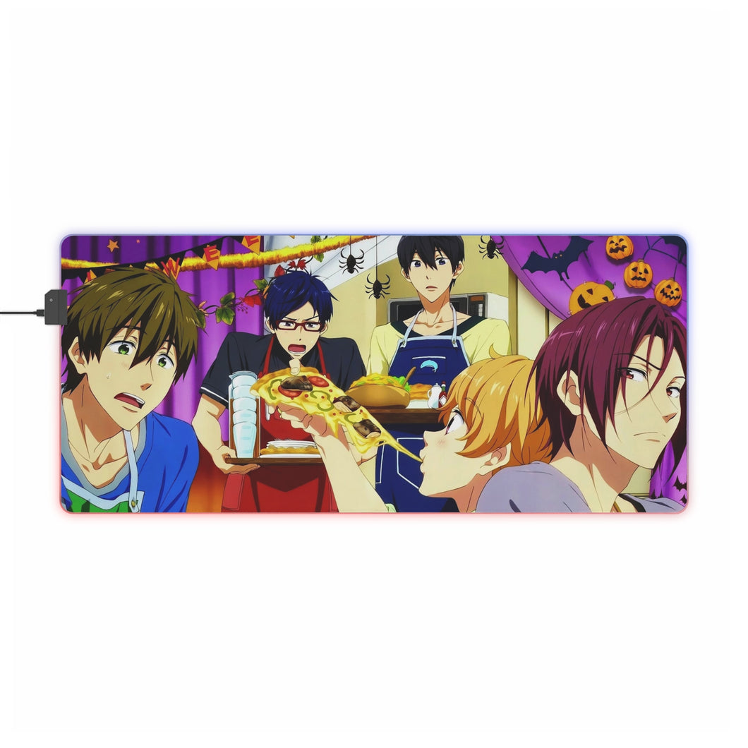 Gratuit! Rin Matsuoka, Makoto Tachibana, Haruka Nanase, Nagisa Hazuki RGB LED Tapis de souris (Tapis de bureau)