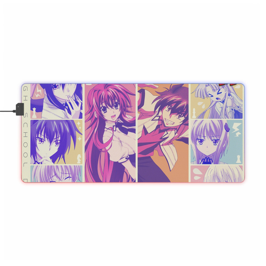 High School DxD Rias Gremory, Akeno Himejima, Issei Hyoudou, Koneko Toujou, Asia Argento RGB LED Mouse Pad (Desk Mat)