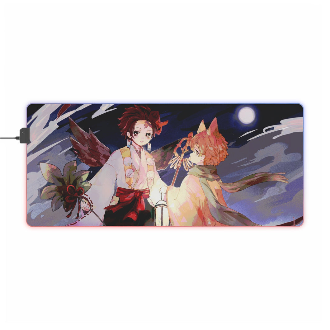 Tapis de souris LED RGB Demon Slayer : Kimetsu No Yaiba (tapis de bureau)