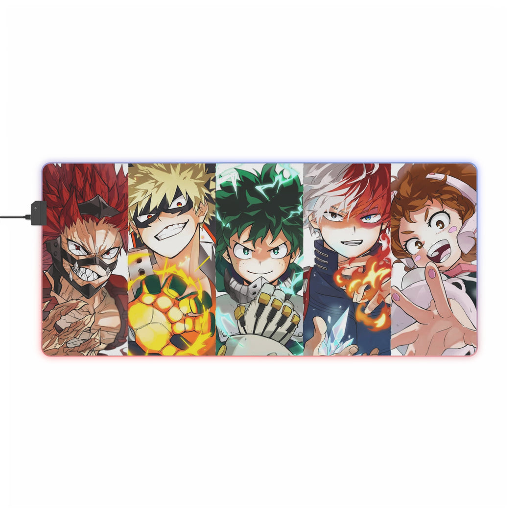 Alfombrilla de ratón RGB LED (alfombrilla de escritorio) de My Hero Academia Izuku Midoriya y Katsuki Bakugou