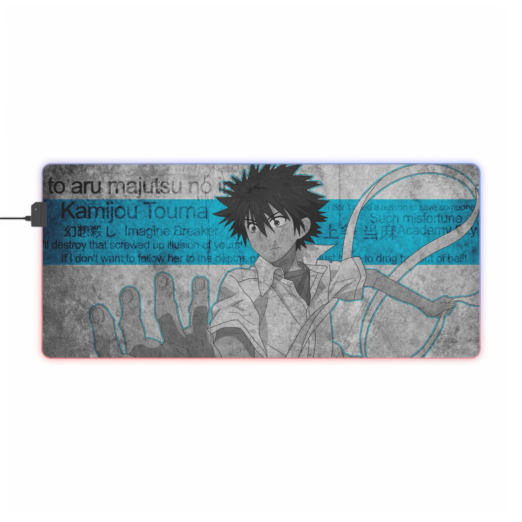 A Certain Magical Index Kamijou Touma RGB LED Mouse Pad (Desk Mat)