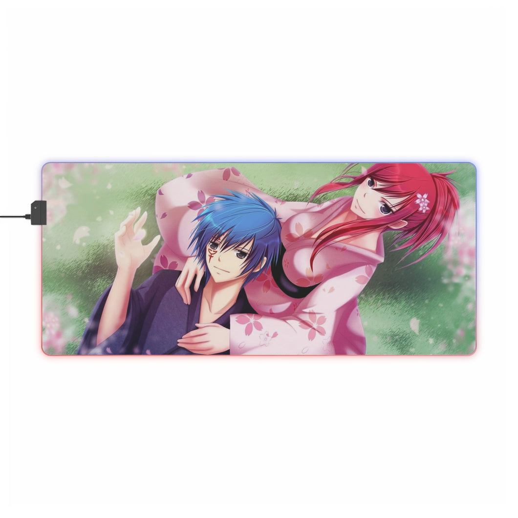 Tapis de souris LED RGB Fairy Tail Erza Scarlet, Jellal Fernandes (tapis de bureau)