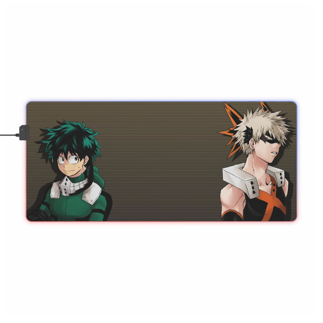 Alfombrilla de ratón RGB LED (alfombrilla de escritorio) de My Hero Academia Izuku Midoriya y Katsuki Bakugou