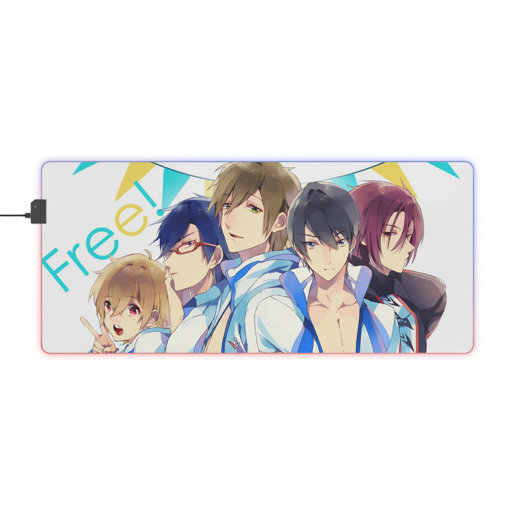 Gratuit! Rin Matsuoka, Makoto Tachibana, Haruka Nanase, Nagisa Hazuki RGB LED Tapis de souris (Tapis de bureau)