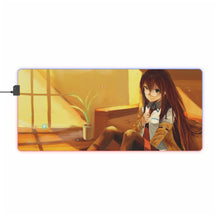 Load image into Gallery viewer, Makise Kurisu RGB LED Mouse Pad (Desk Mat)
