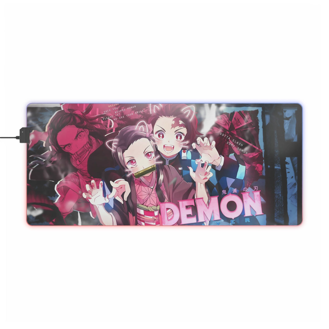 Demon Slayer : Kimetsu no Yaiba Nezuko Kamado Tapis de souris LED RVB (tapis de bureau)